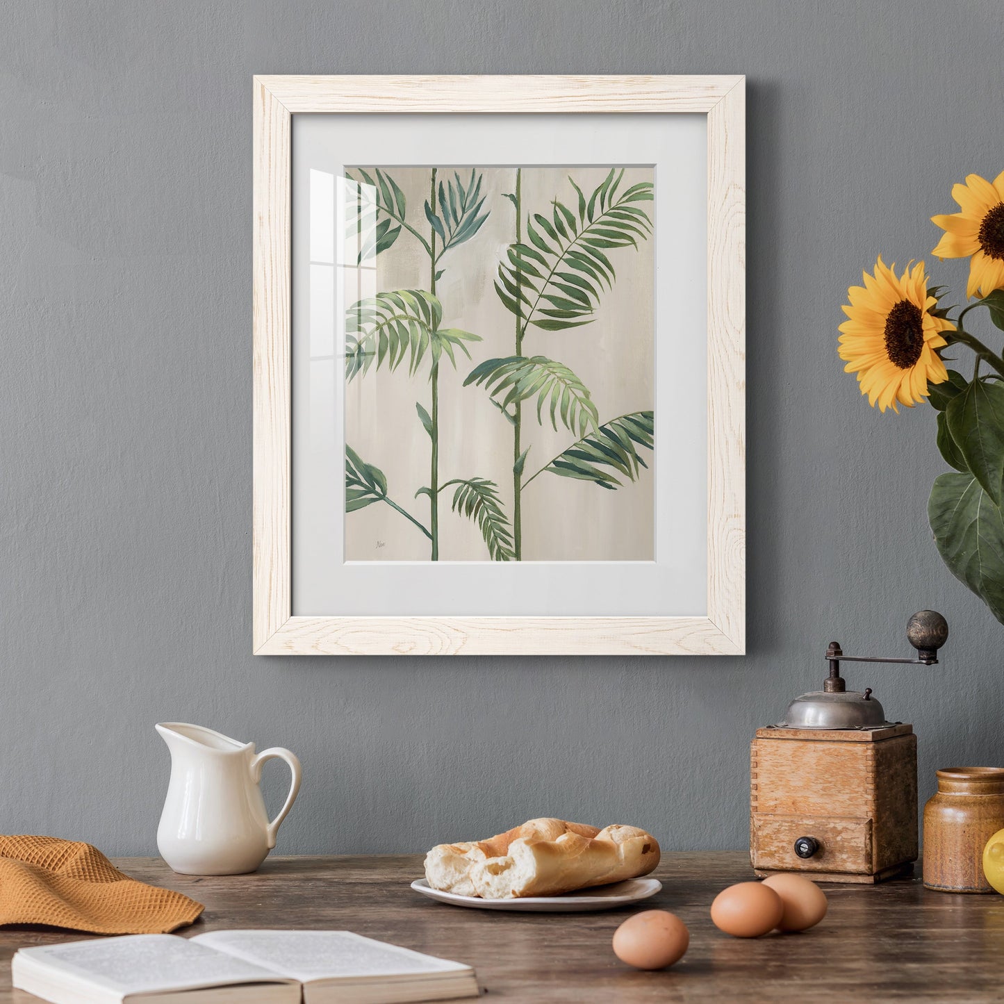 Modern Fronds I - Premium Framed Print - Distressed Barnwood Frame - Ready to Hang