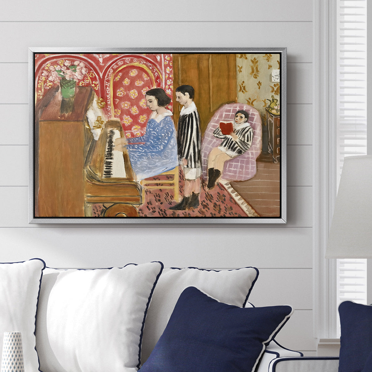 The Piano Lesson, 1923 - Floater Framed Canvas Print