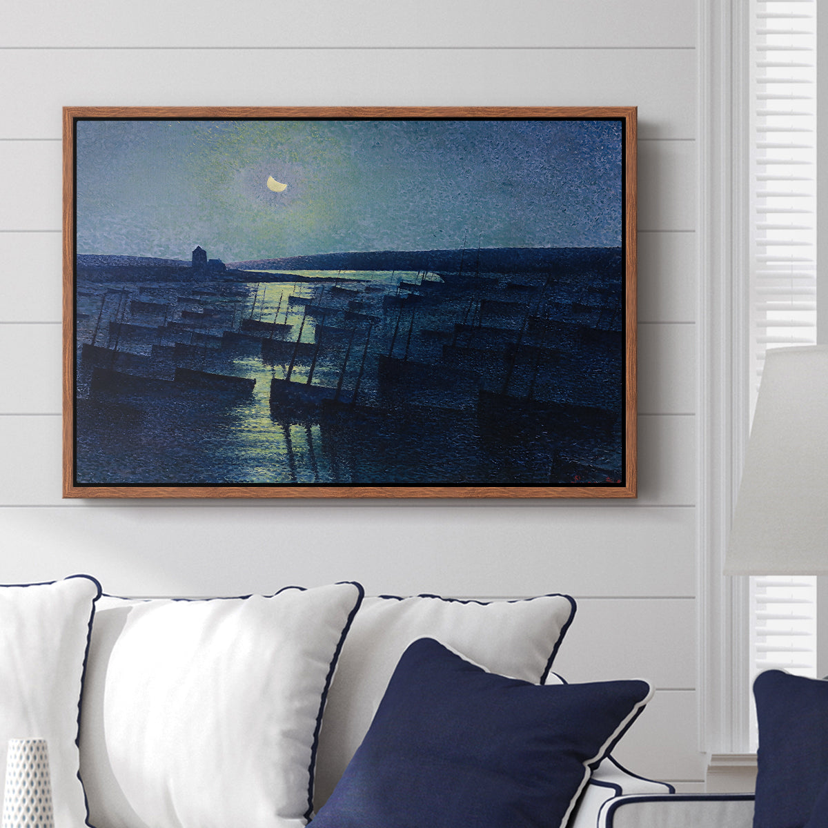 Camaret, Moonlight and Fishing Boats, 1894 - Floater Framed Canvas Print