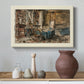 Canvas art print featuring a richly detailed room interior with literary atmosphere, styled above a decorative console