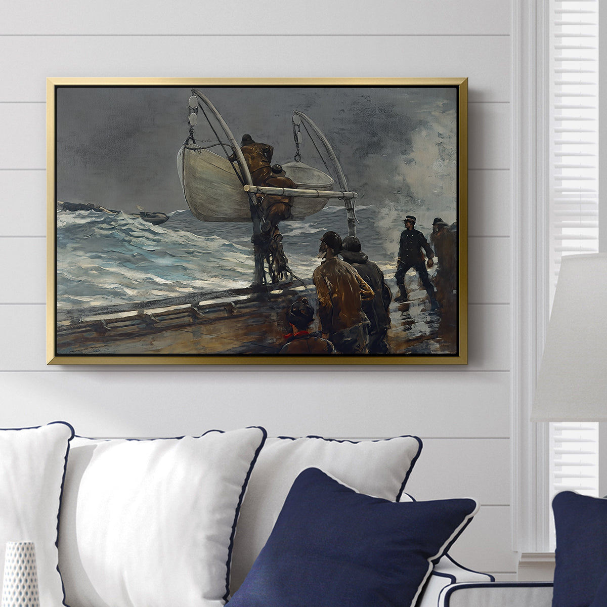 The Signal of Distress, c. 1896 - Floater Framed Canvas Print
