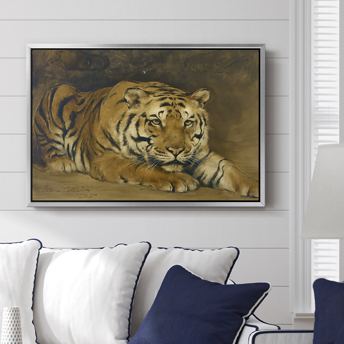 Study of a Tiger for Circe, 1885 - Floater Framed Canvas Print