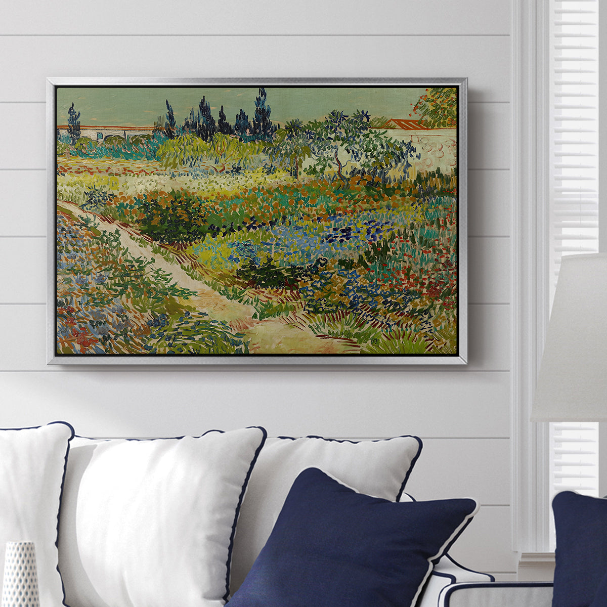 Garden at Arles, 1888 - Floater Framed Canvas Print
