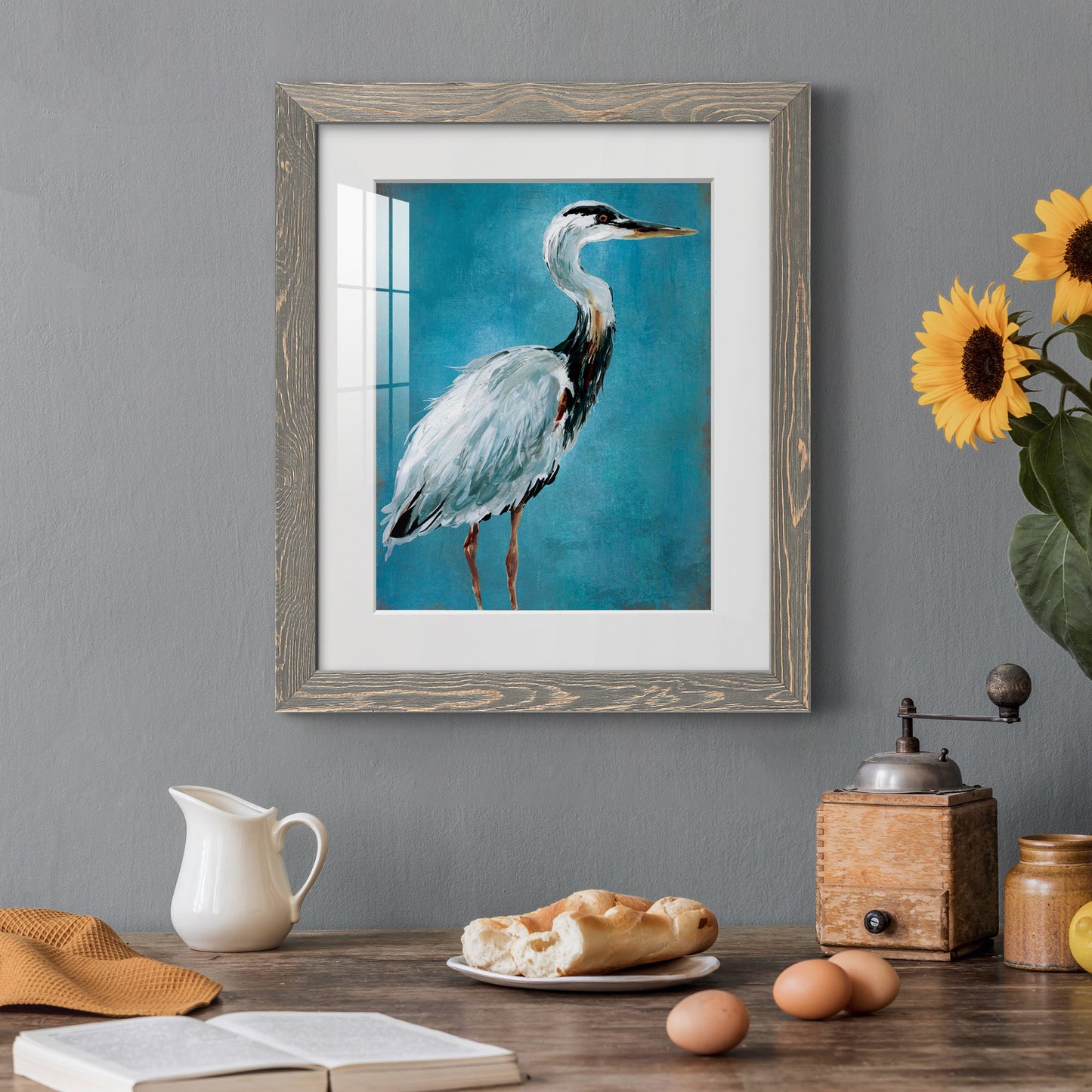 Great Blue Heron I - Premium Framed Print - Distressed Barnwood Frame - Ready to Hang