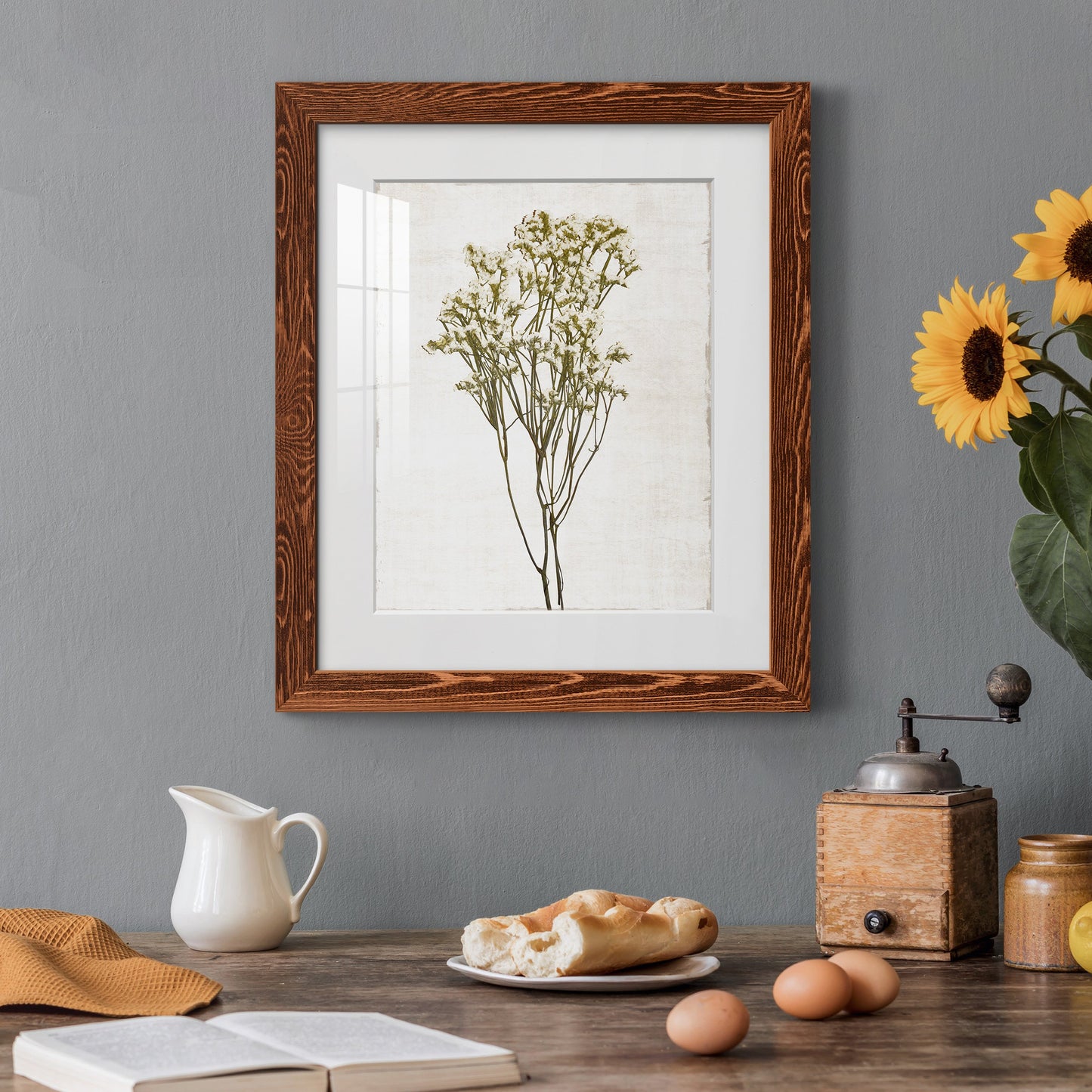 Farmhouse Pressed Flower II - Barnwood Framed Art Print