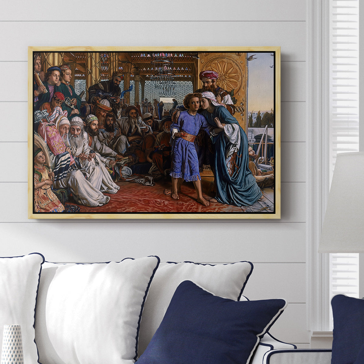 The Finding of the Saviour in the Temple, 1854-1860 - Floater Framed Canvas Print