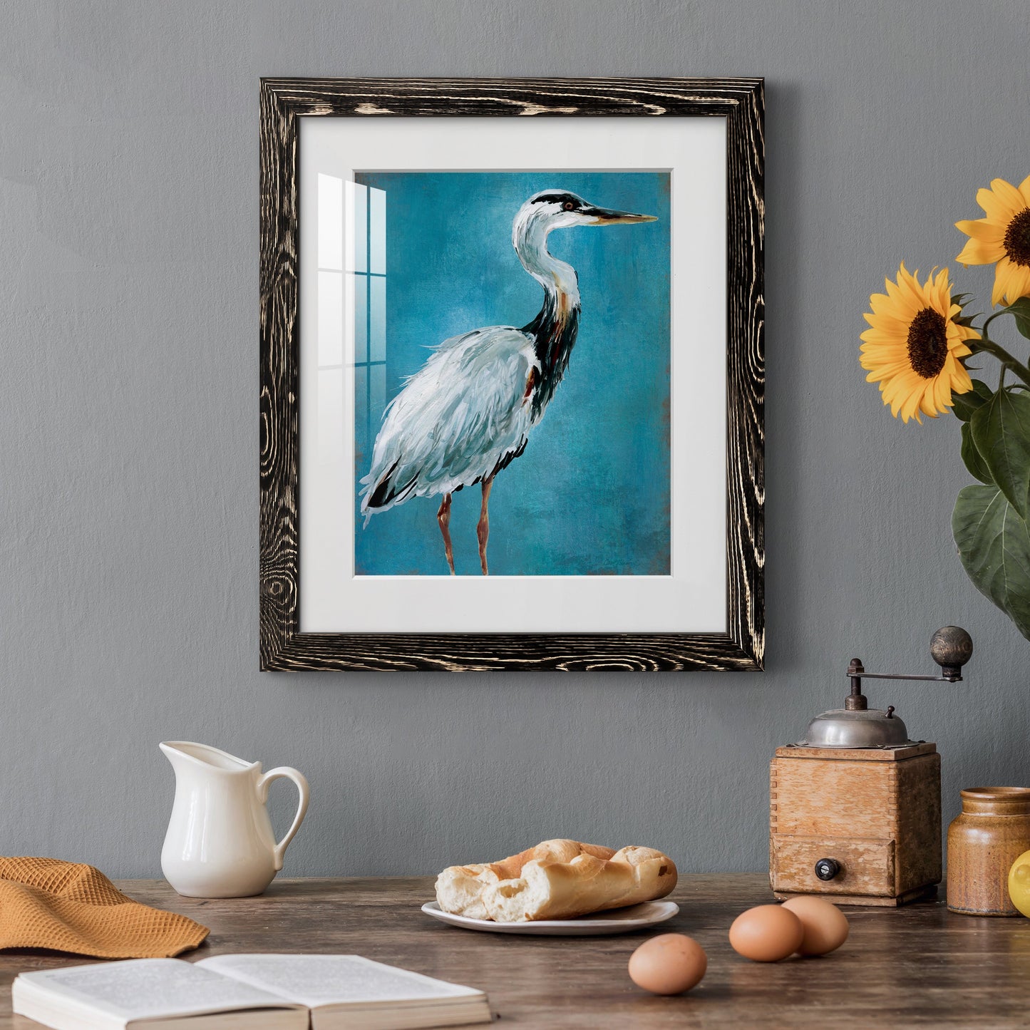 Great Blue Heron I - Premium Framed Print - Distressed Barnwood Frame - Ready to Hang