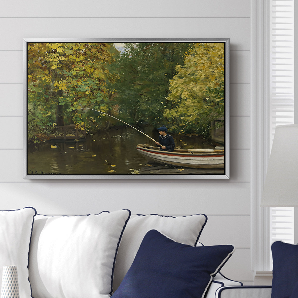 Fishing Boy, c. 1890 - Floater Framed Canvas Print