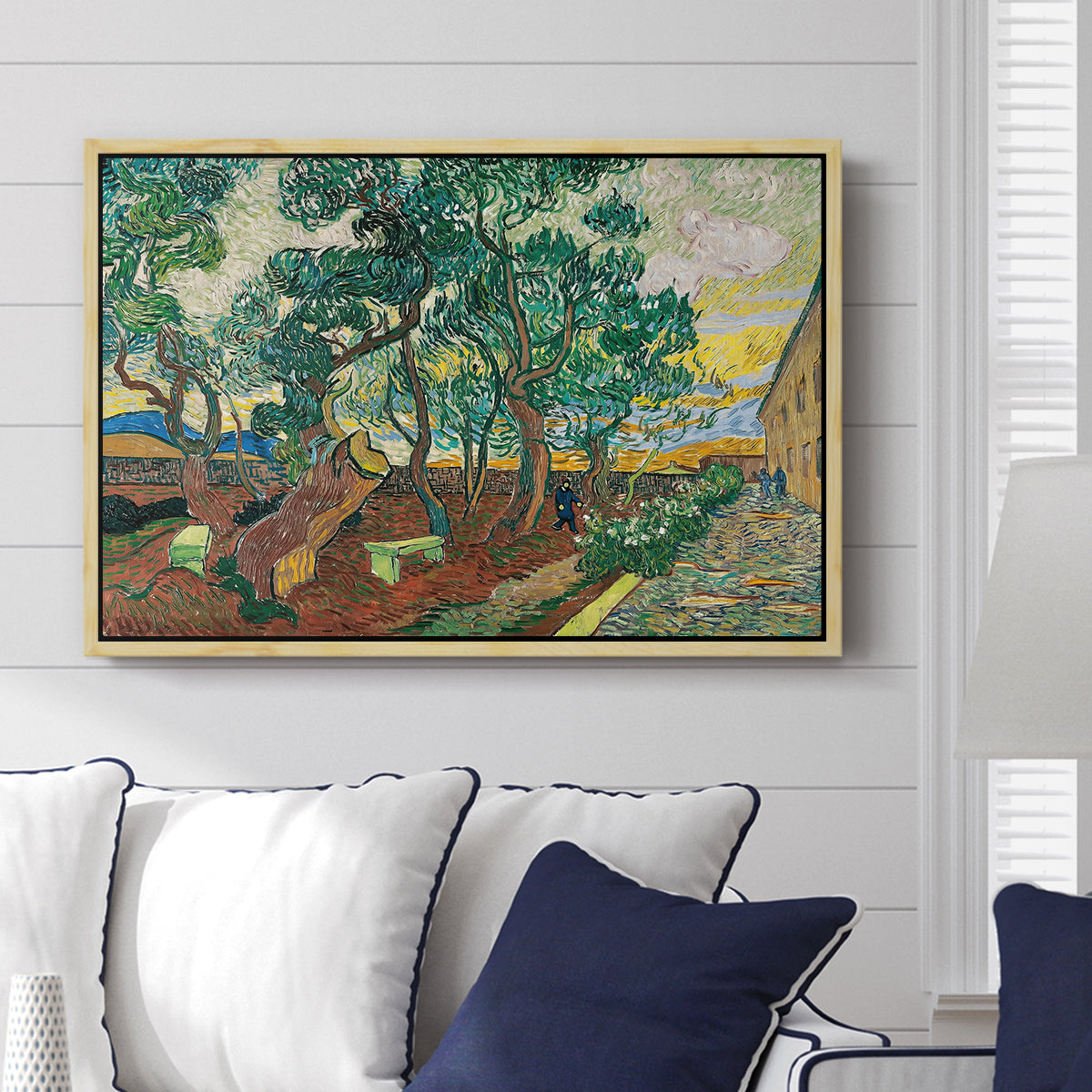 The Garden of Saint-Paul Hospital, 1889 - Floater Framed Canvas Print