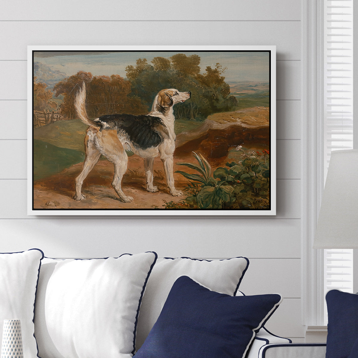 Ravager, One of the Lambton Hounds, 1835 - Floater Framed Canvas Print