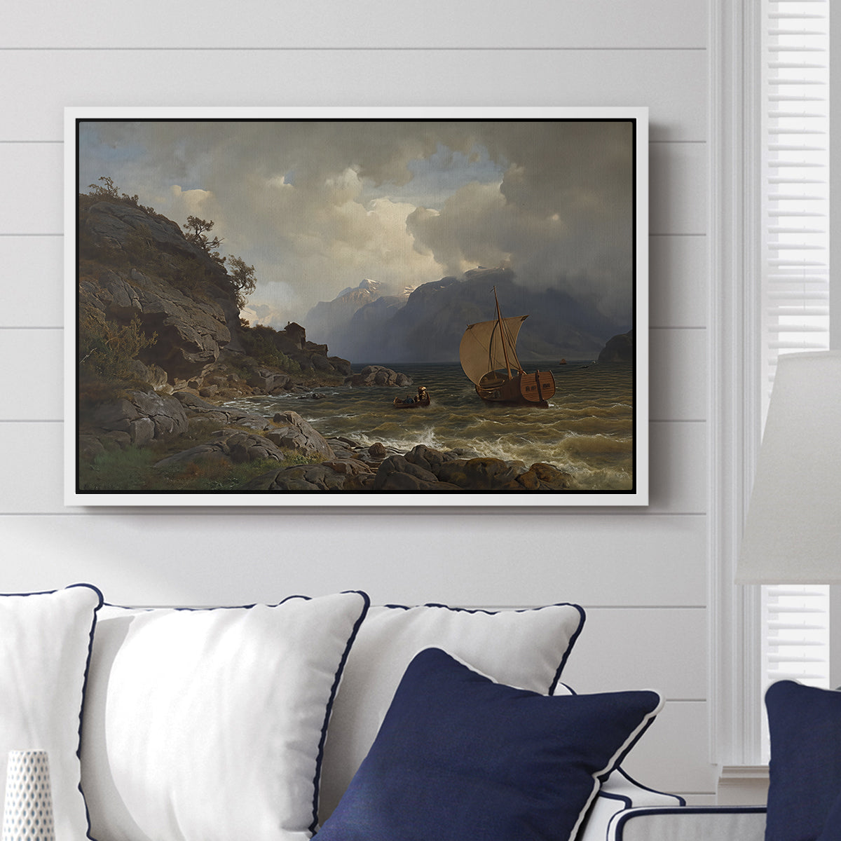 From the Western Coast of Norway, 1862 - Floater Framed Canvas Print
