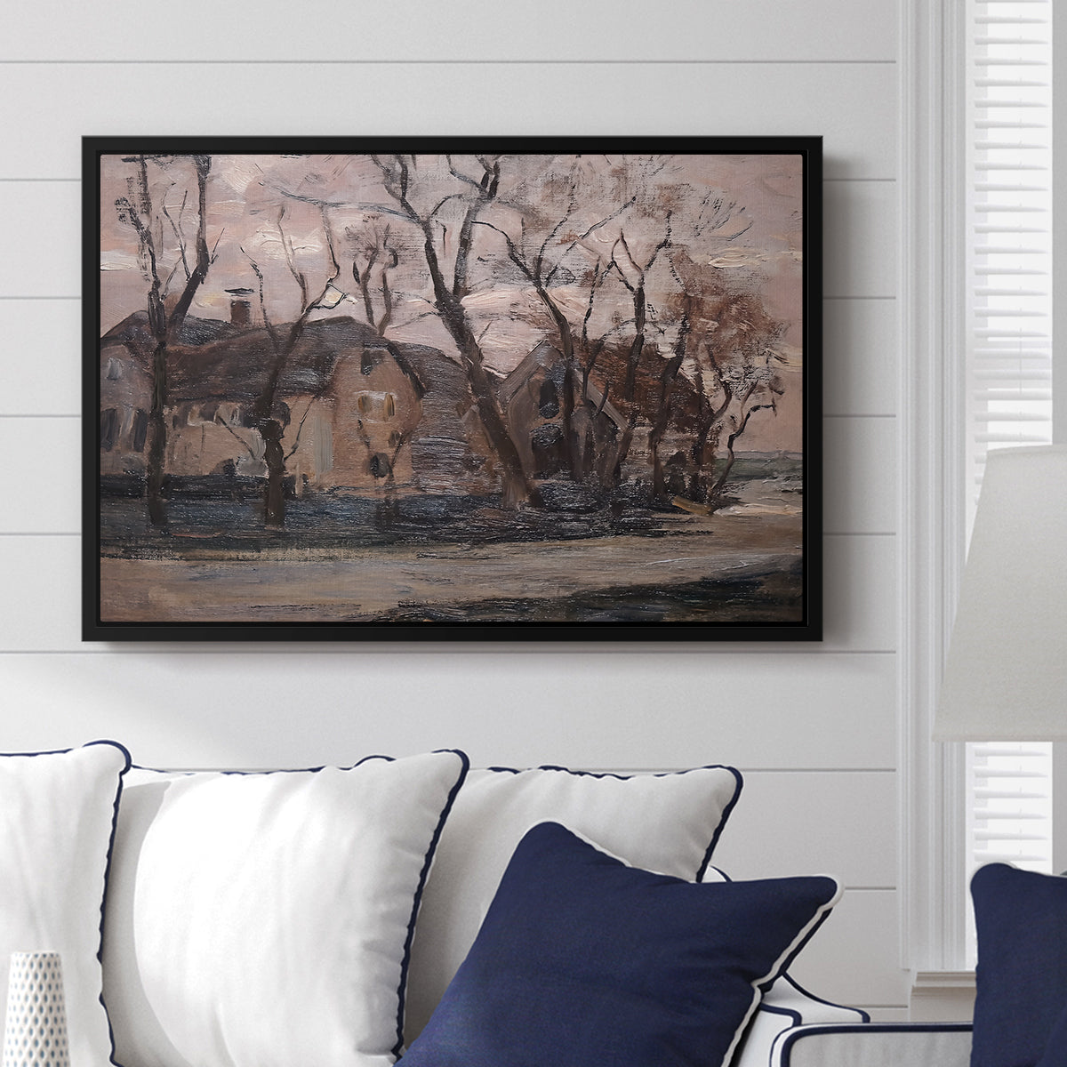 Farm near Duivendrecht in the Evening, c. 1905 - Floater Framed Canvas Print