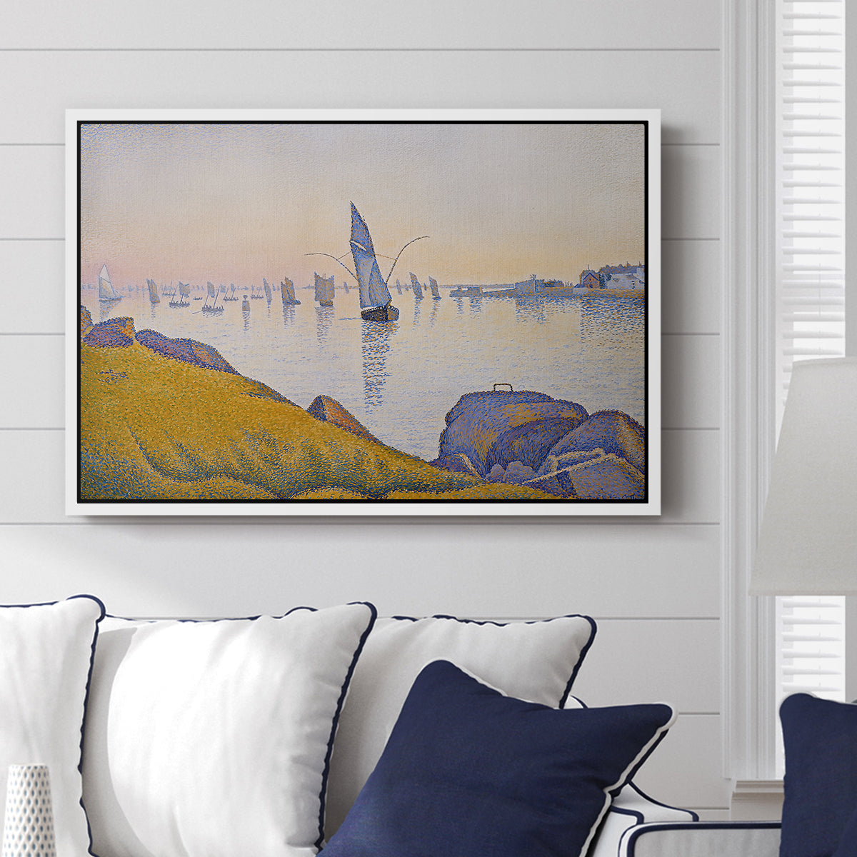 Evening Calm, Concarneau, Opus 220, 1891 - Floater Framed Canvas Print