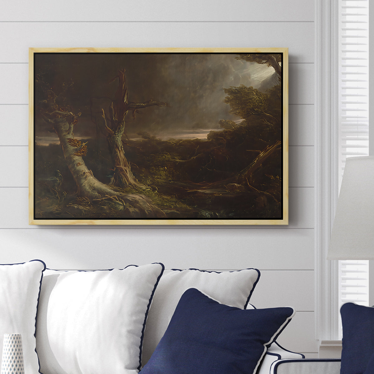 Tornado in an American Forest, 1835 - Floater Framed Canvas Print