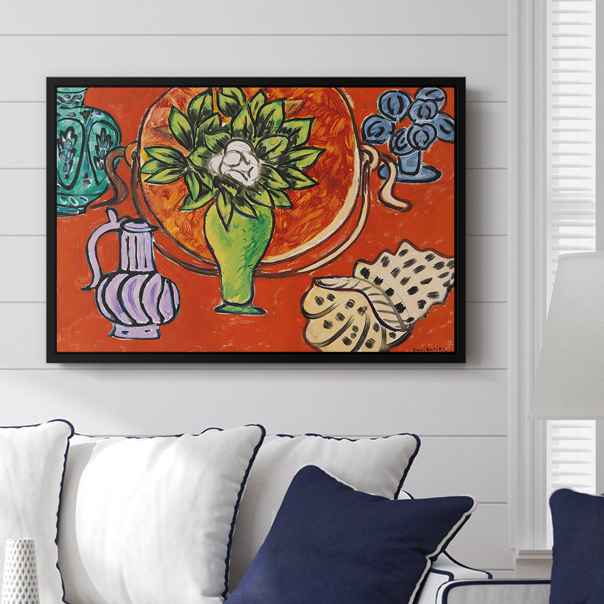 Still Life with a Magnolia (Nature morte au magnolia), 1941 - Floater Framed Canvas Print