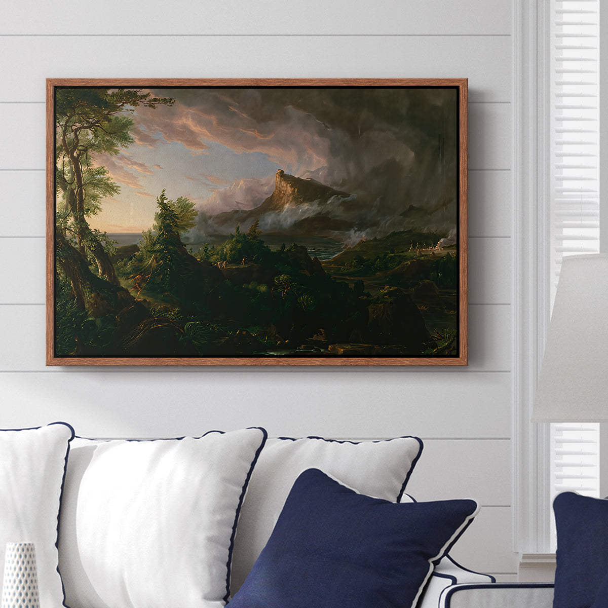 The Course of Empire: The Savage State, 1834 - Floater Framed Canvas Print