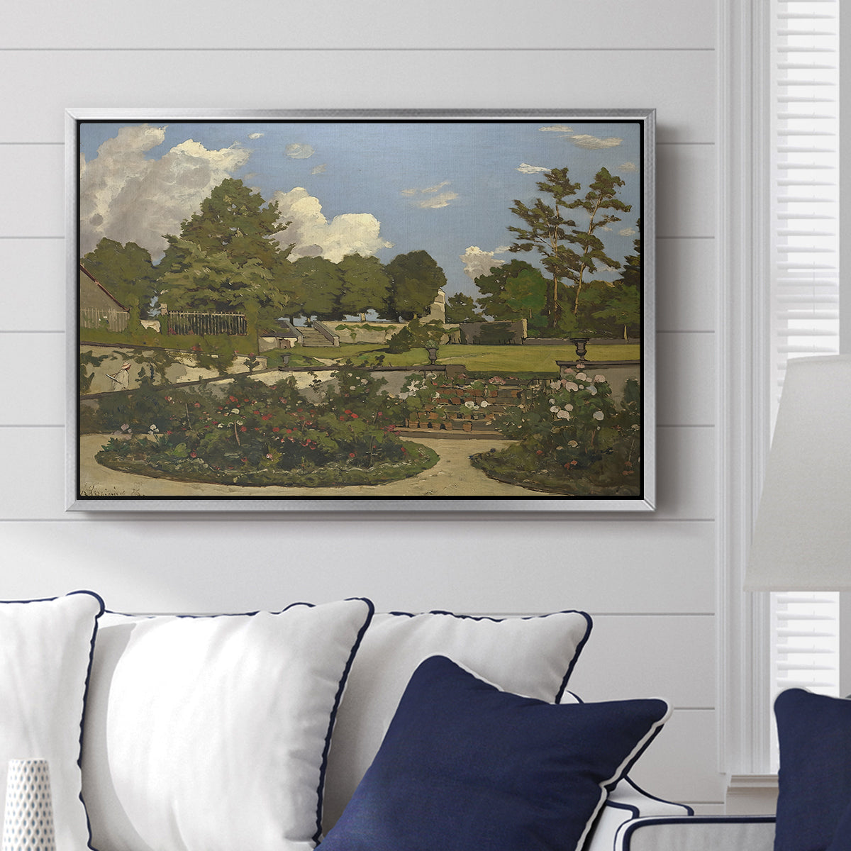 The Painter's Garden at Saint-Privé, 1886 - Floater Framed Canvas Print