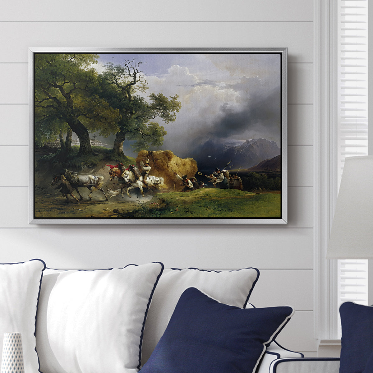 The Harvest Wagon (Der Heuwagen), c. 1850 - Floater Framed Canvas Print