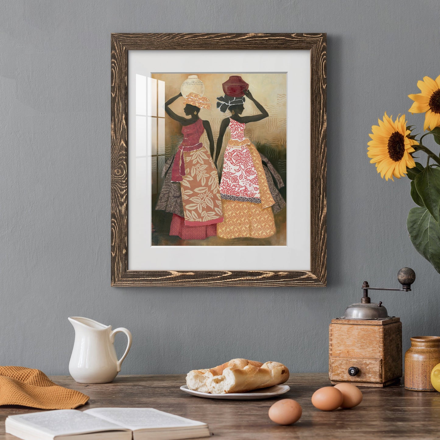 Village Women II - Premium Framed Print - Distressed Barnwood Frame - Ready to Hang