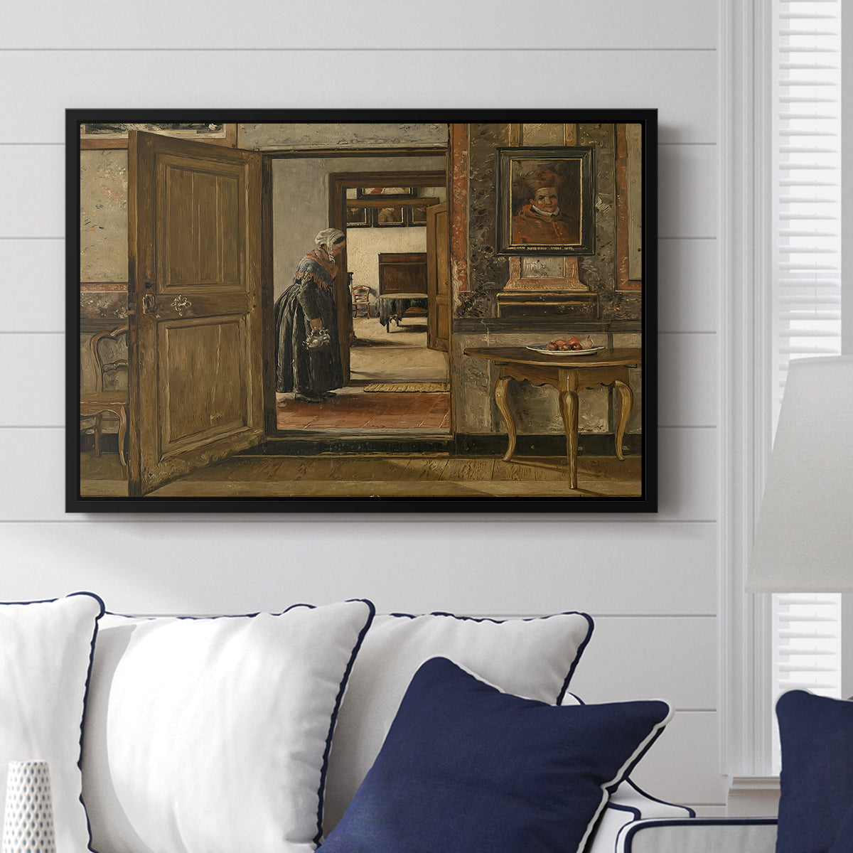 Interior of the Terninck Institution in Antwerp, 1884 - Floater Framed Canvas Print