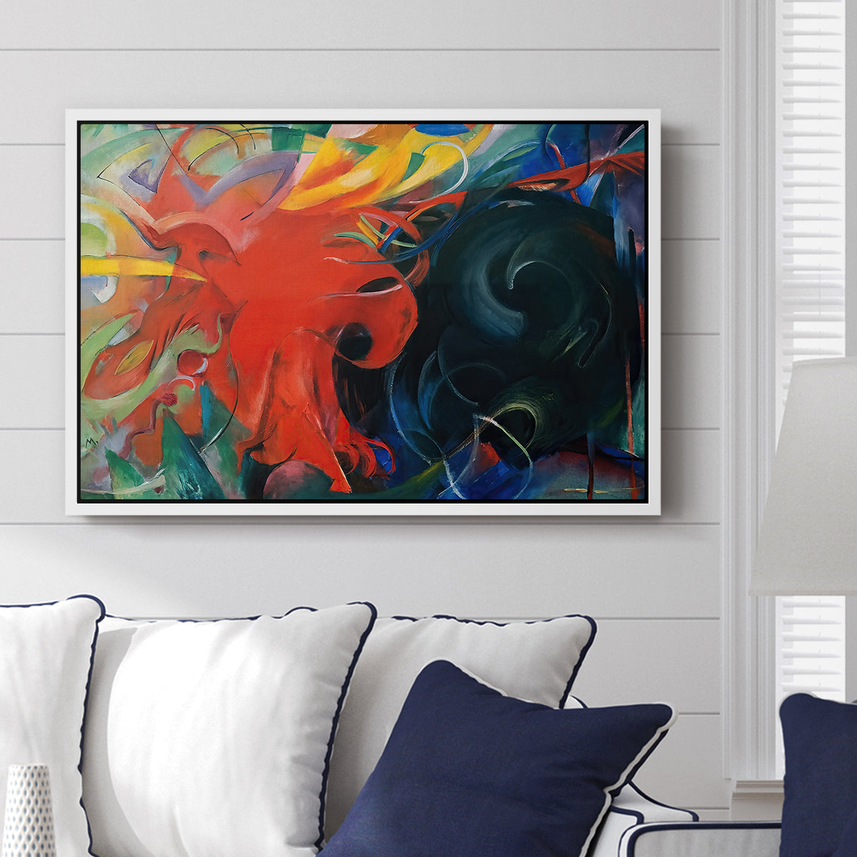 Fighting Forms, 1914 - Floater Framed Canvas Print