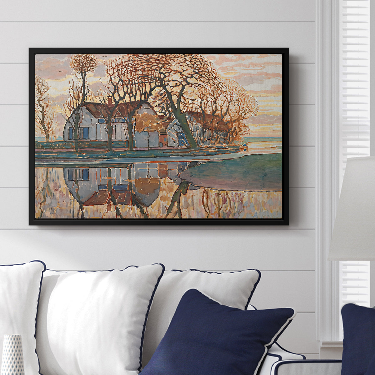 Farm near Duivendrecht, c. 1916 - Floater Framed Canvas Print