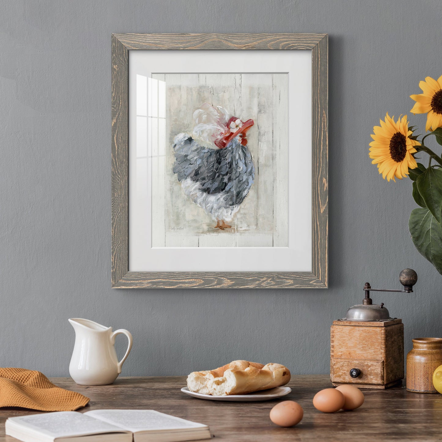 Sunday Best Hen - Premium Framed Print - Distressed Barnwood Frame - Ready to Hang