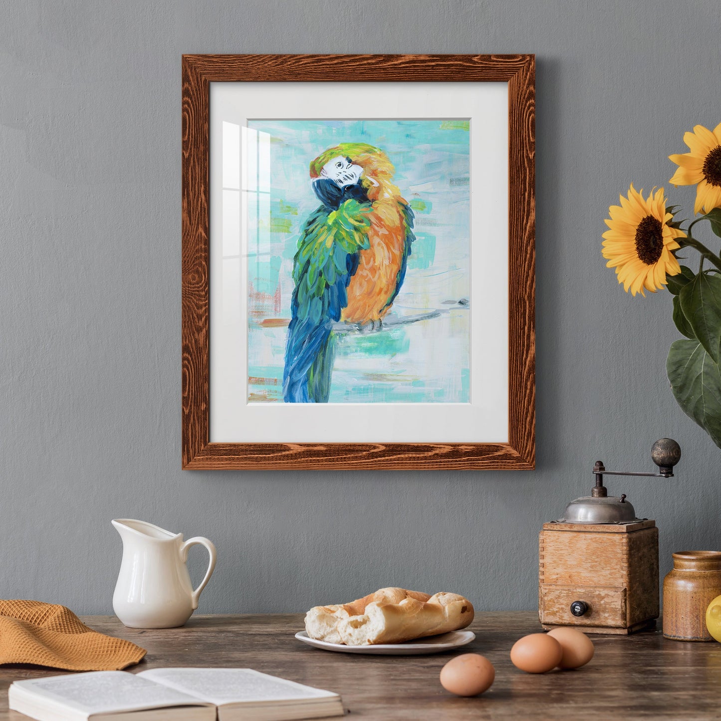 Island Parrot II - Premium Framed Print - Distressed Barnwood Frame - Ready to Hang