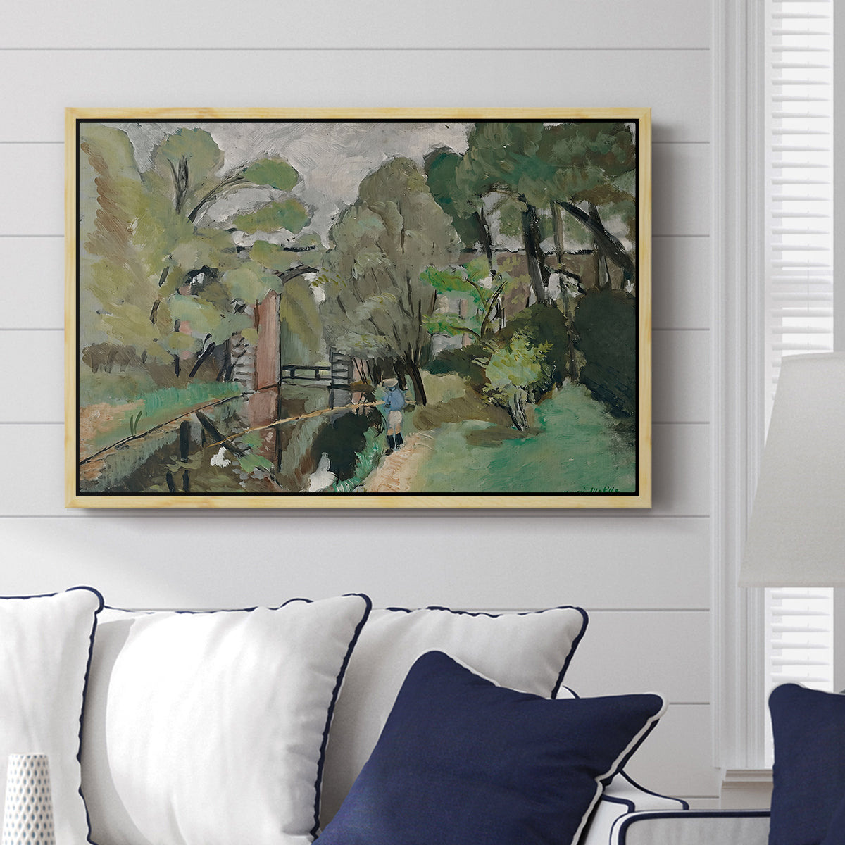 The Little Fisherman, Maintenon, 1918 - Floater Framed Canvas Print
