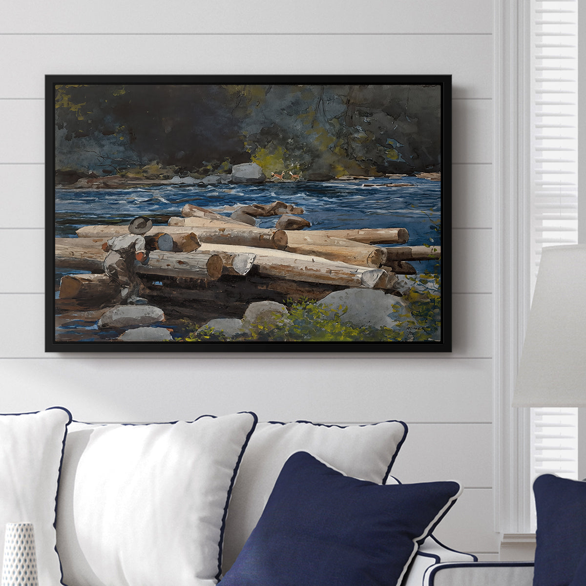 Hudson River, 1892 - Floater Framed Canvas Print