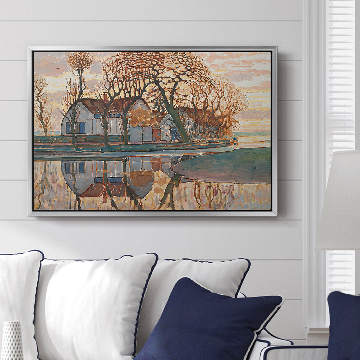 Farm near Duivendrecht, c. 1916 - Floater Framed Canvas Print