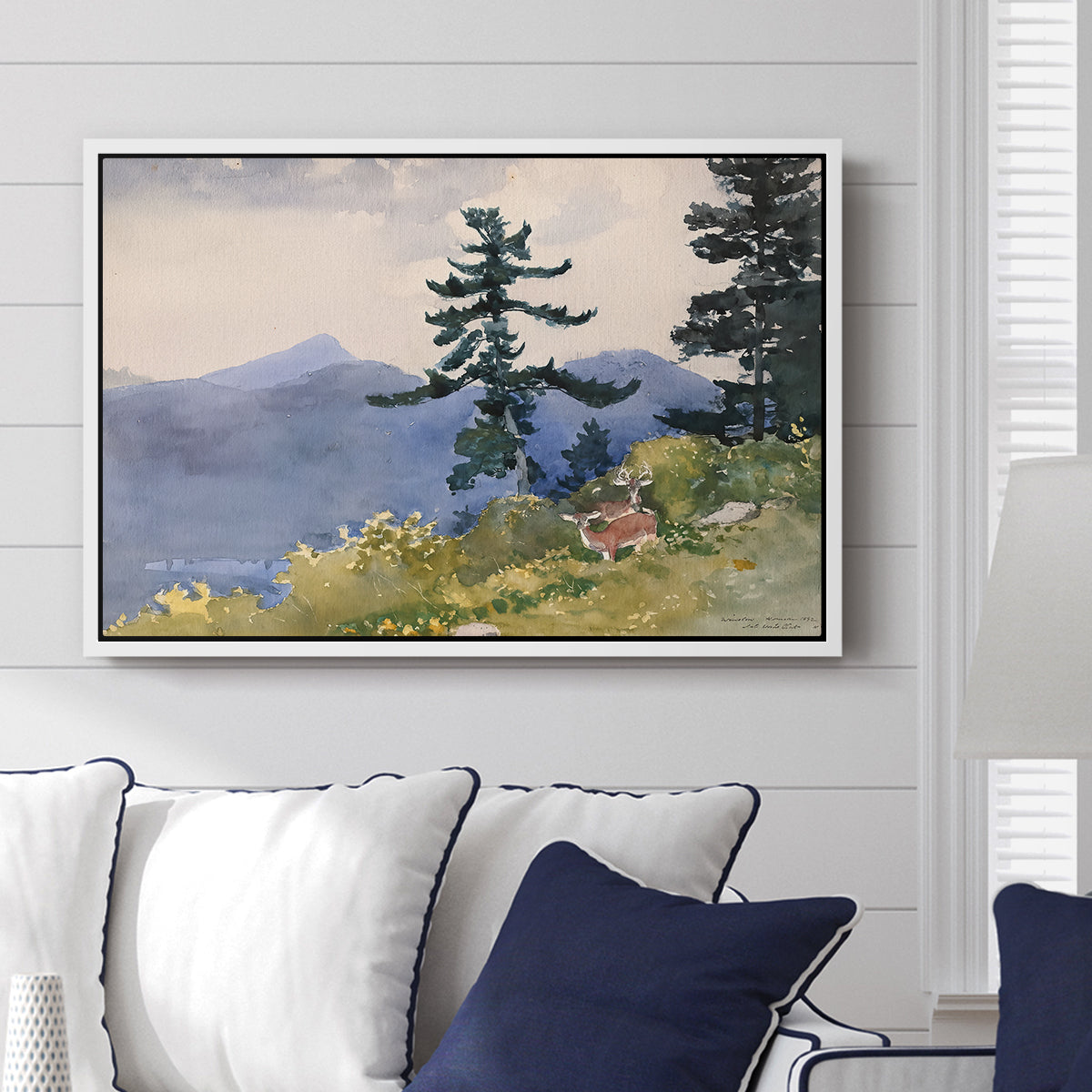 North Woods Club, Adirondacks, 1892 - Floater Framed Canvas Print