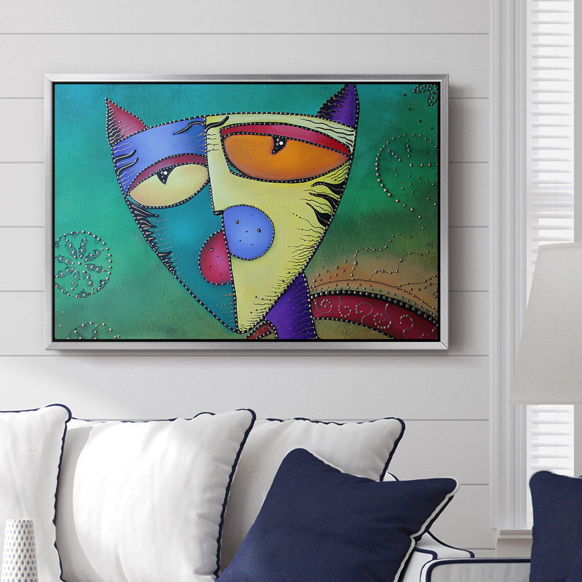 Celestial Cat - Floater Framed Canvas Print