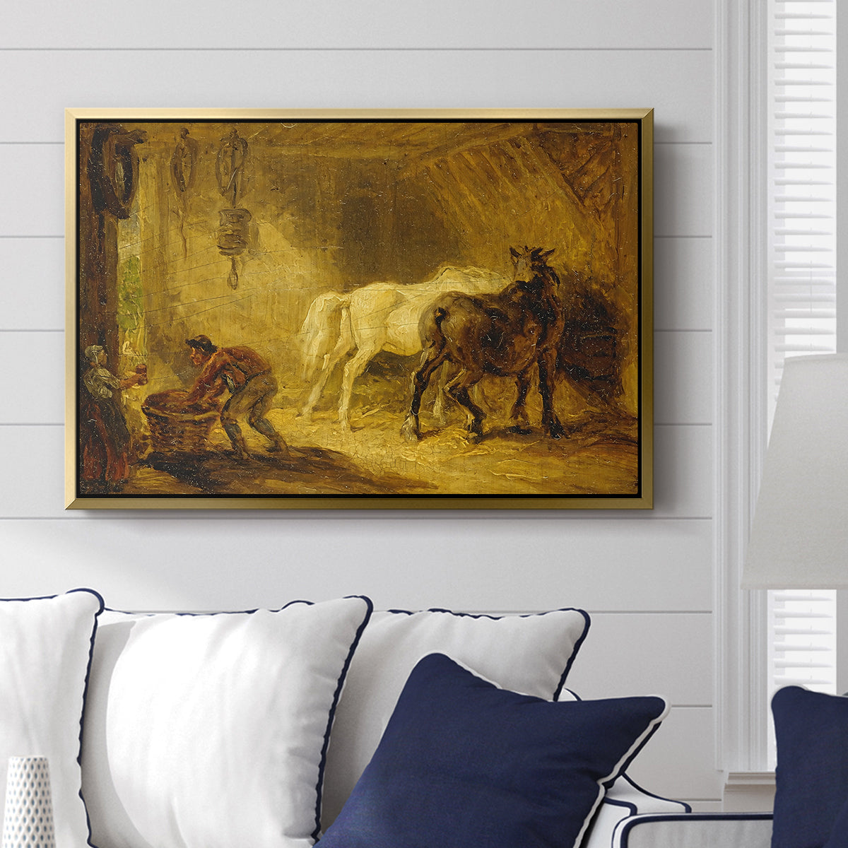 Heath Ewe and Lambs, 1810 - Floater Framed Canvas Print
