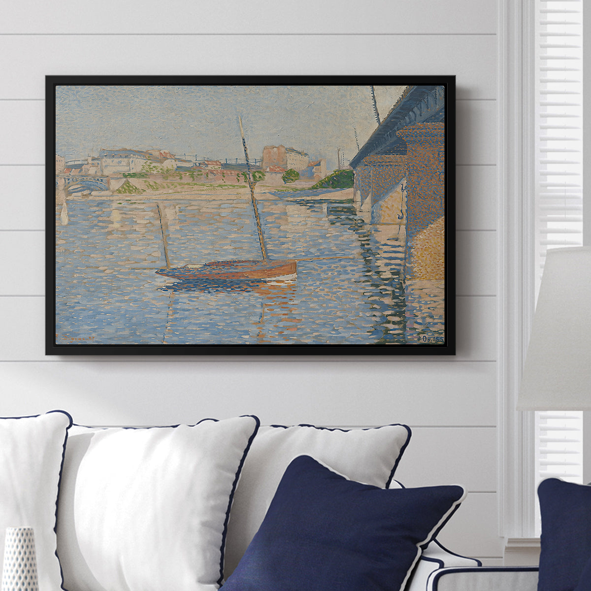 Le Clipper, Asnières, 1887 - Floater Framed Canvas Print
