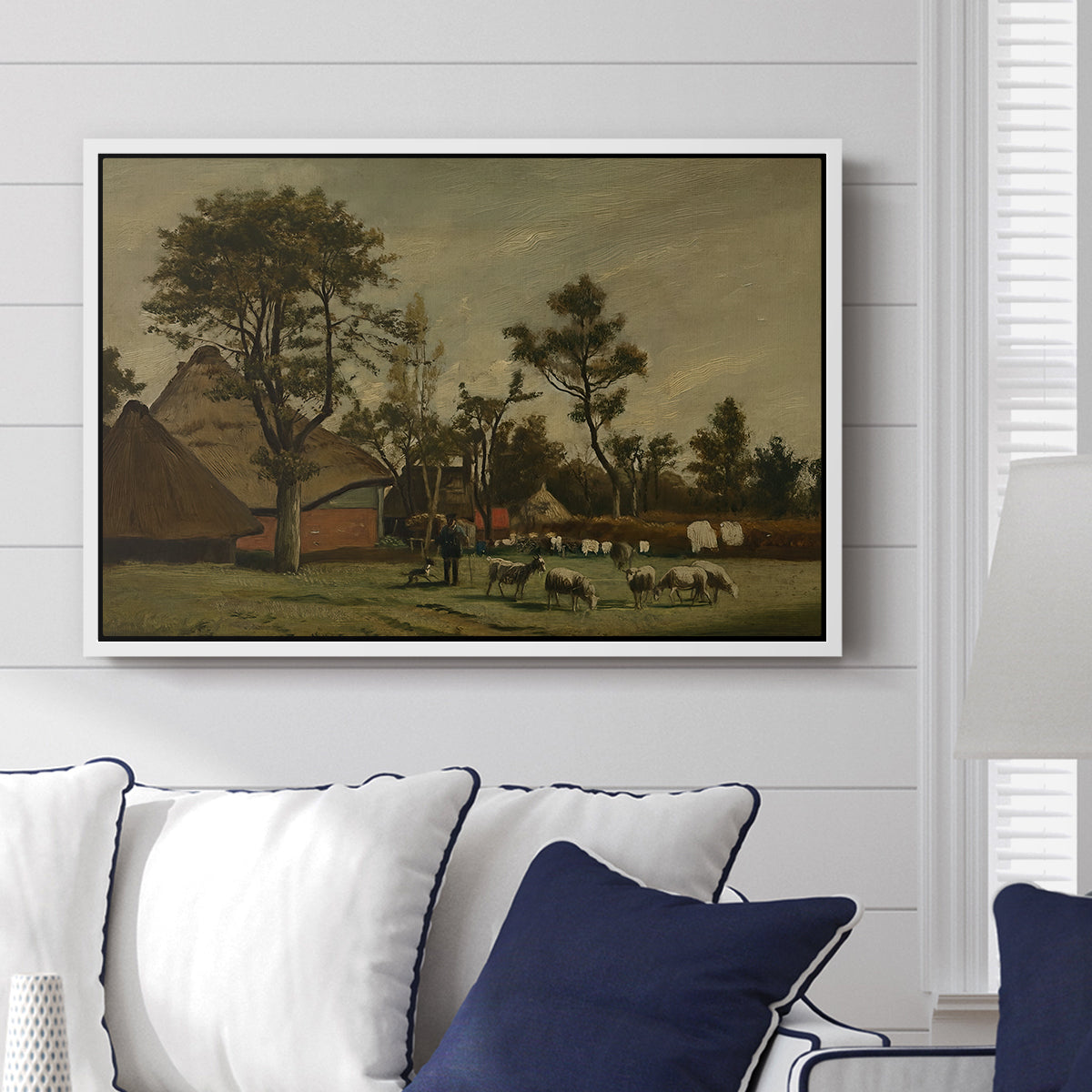 Farmhouse, c. 1865-1875 - Floater Framed Canvas Print