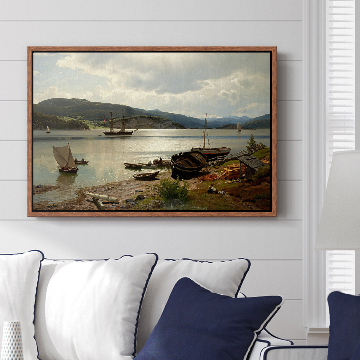 By the Water, 1876 - Floater Framed Canvas Print