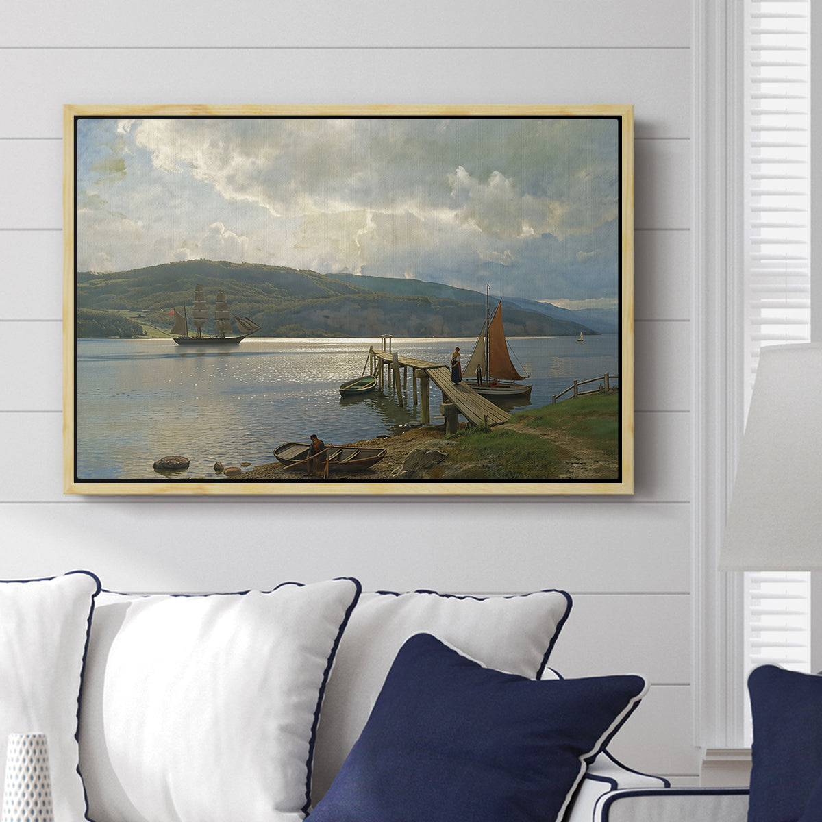 The Jetty at Feste near Moss, 1898 - Floater Framed Canvas Print