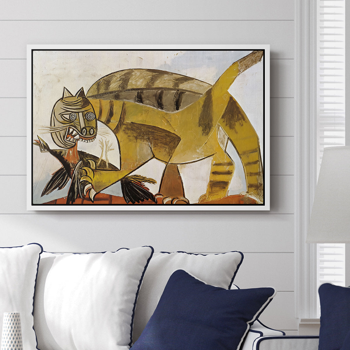 Cat Eating a Bird, 1939 - Floater Framed Canvas Print