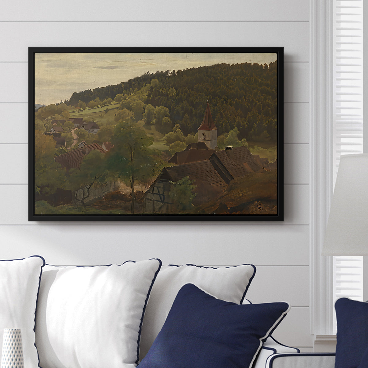 Landscape from Ebersteinburg in Baden, 1876 - Floater Framed Canvas Print