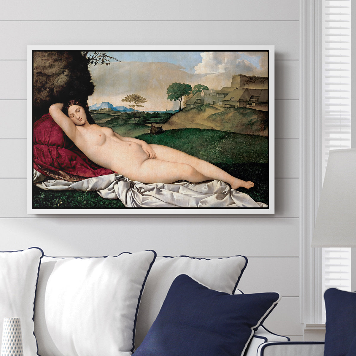 Sleeping Venus, c. 1510 - Floater Framed Canvas Print