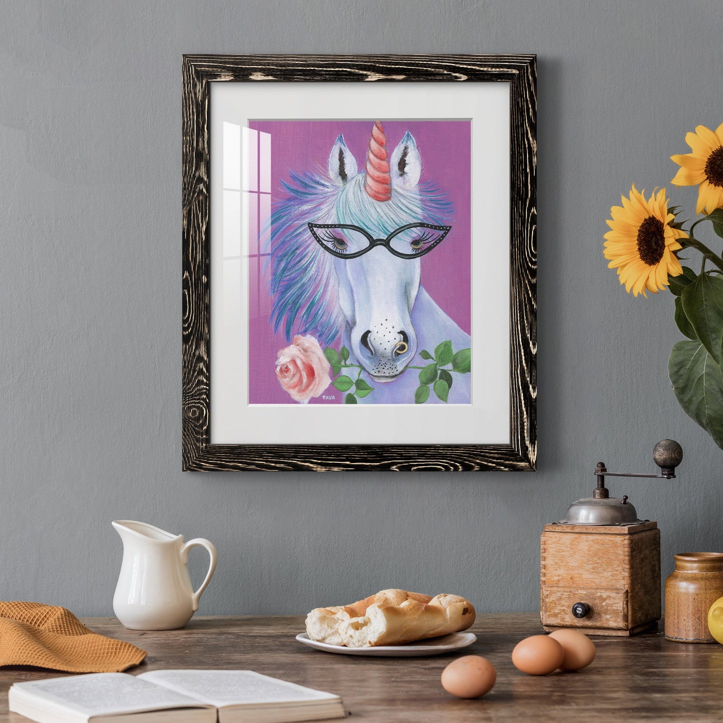 Unicorn III - Premium Framed Print - Distressed Barnwood Frame - Ready to Hang