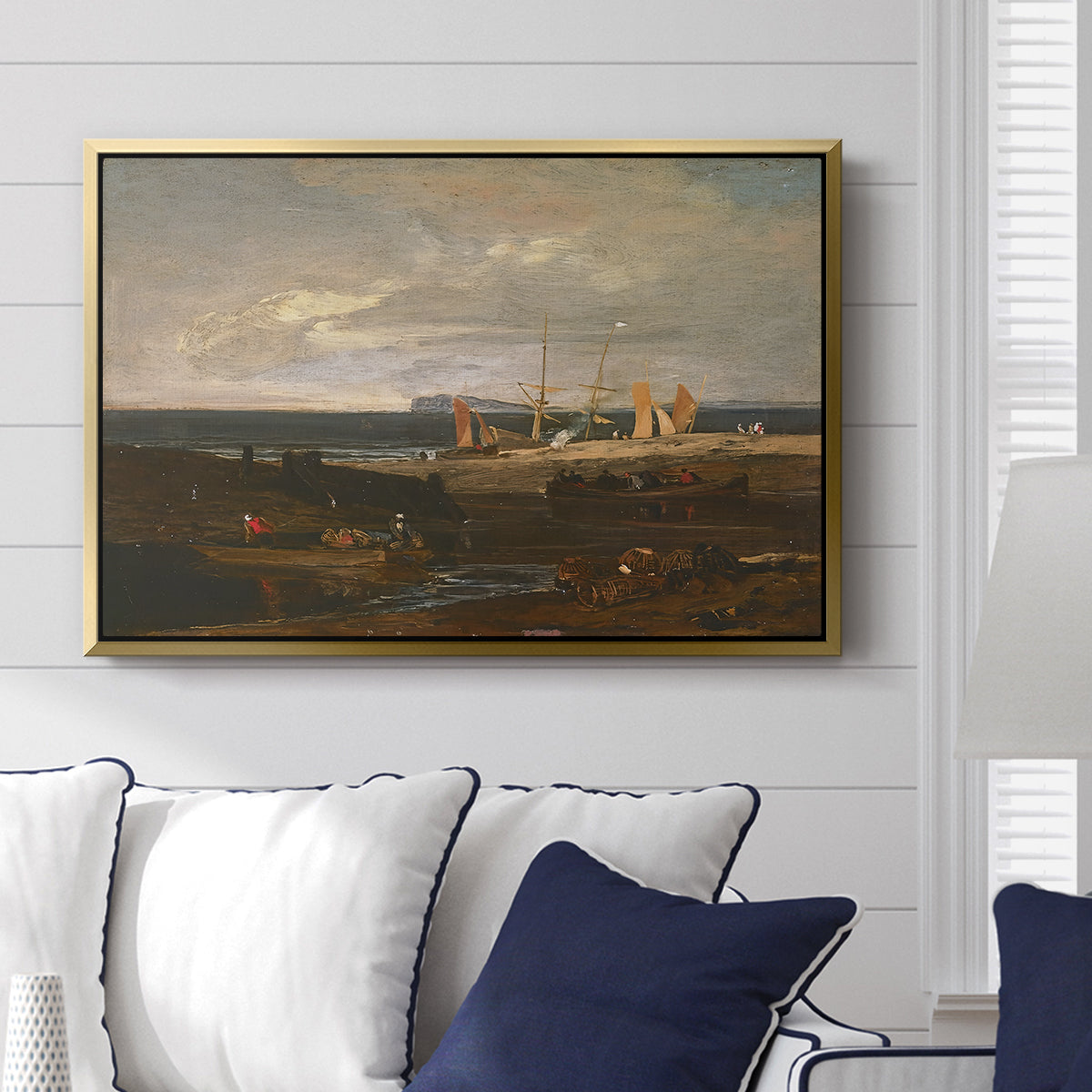 A Scene on the English Coast, c. 1798 - Floater Framed Canvas Print
