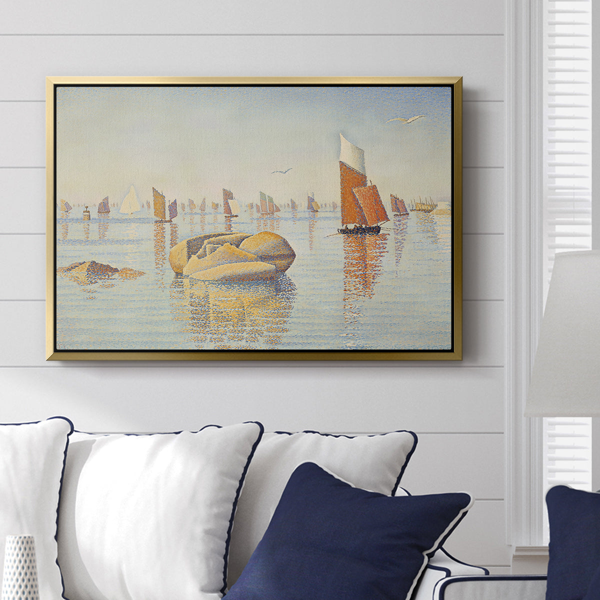 Concarneau, Quiet Morning, Opus 219, 1891 - Floater Framed Canvas Print