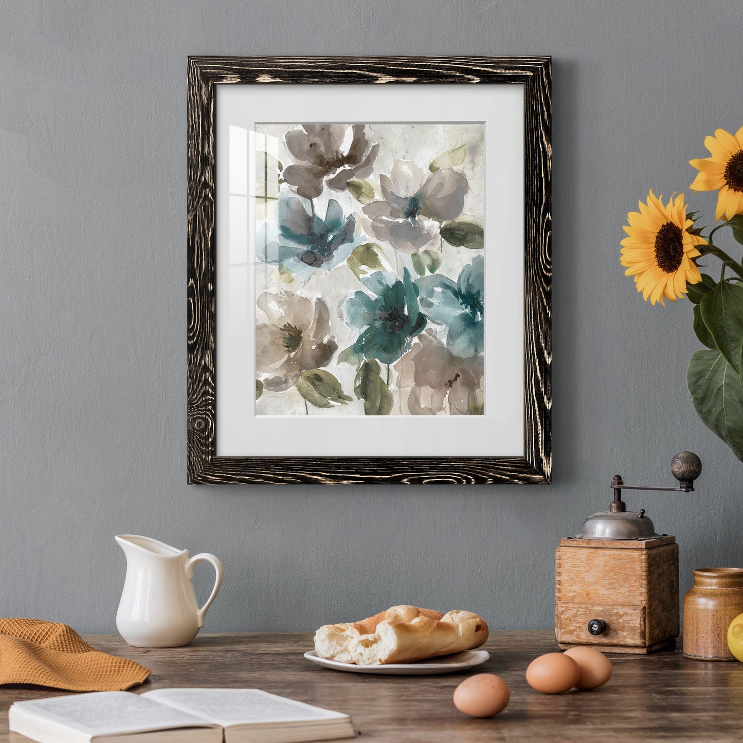 Topaz Garden I - Barnwood Framed Art Print