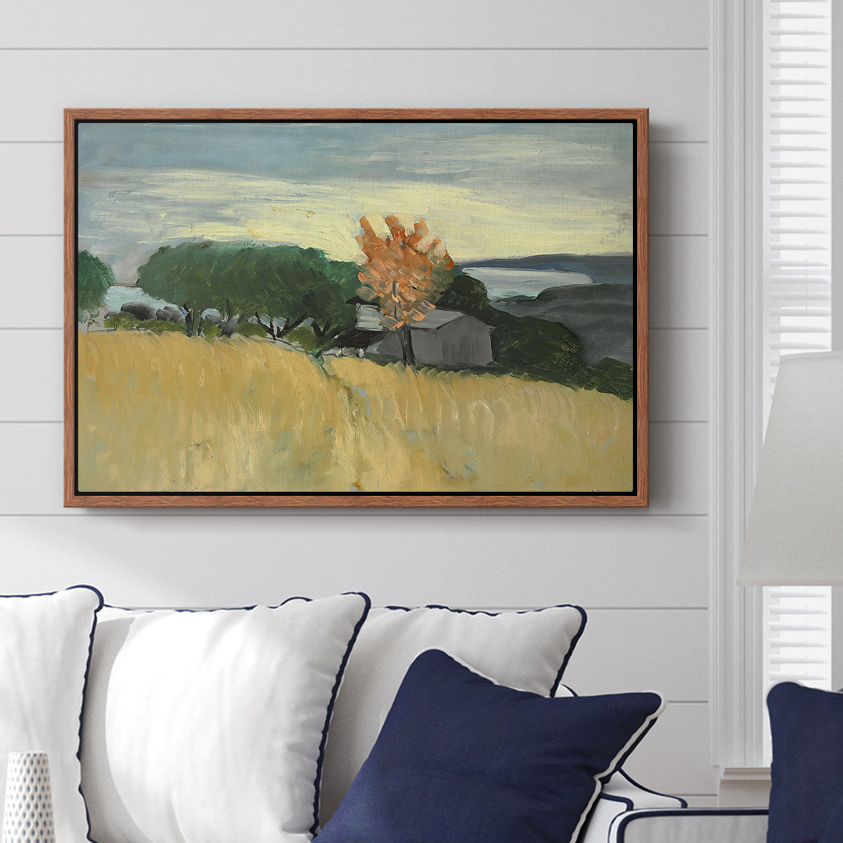 Fields of Wheat in Cagnes, 1918 - Floater Framed Canvas Print