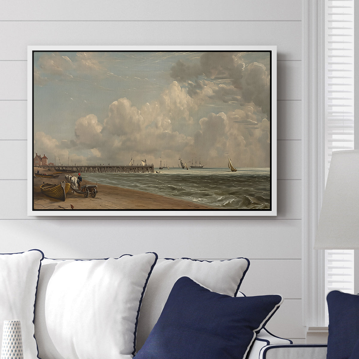 Yarmouth Jetty, 1822 - Floater Framed Canvas Print