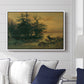 Wallowing Deer on the Shore of a Mountain Lake, c. 1850 - Floater Framed Canvas Print