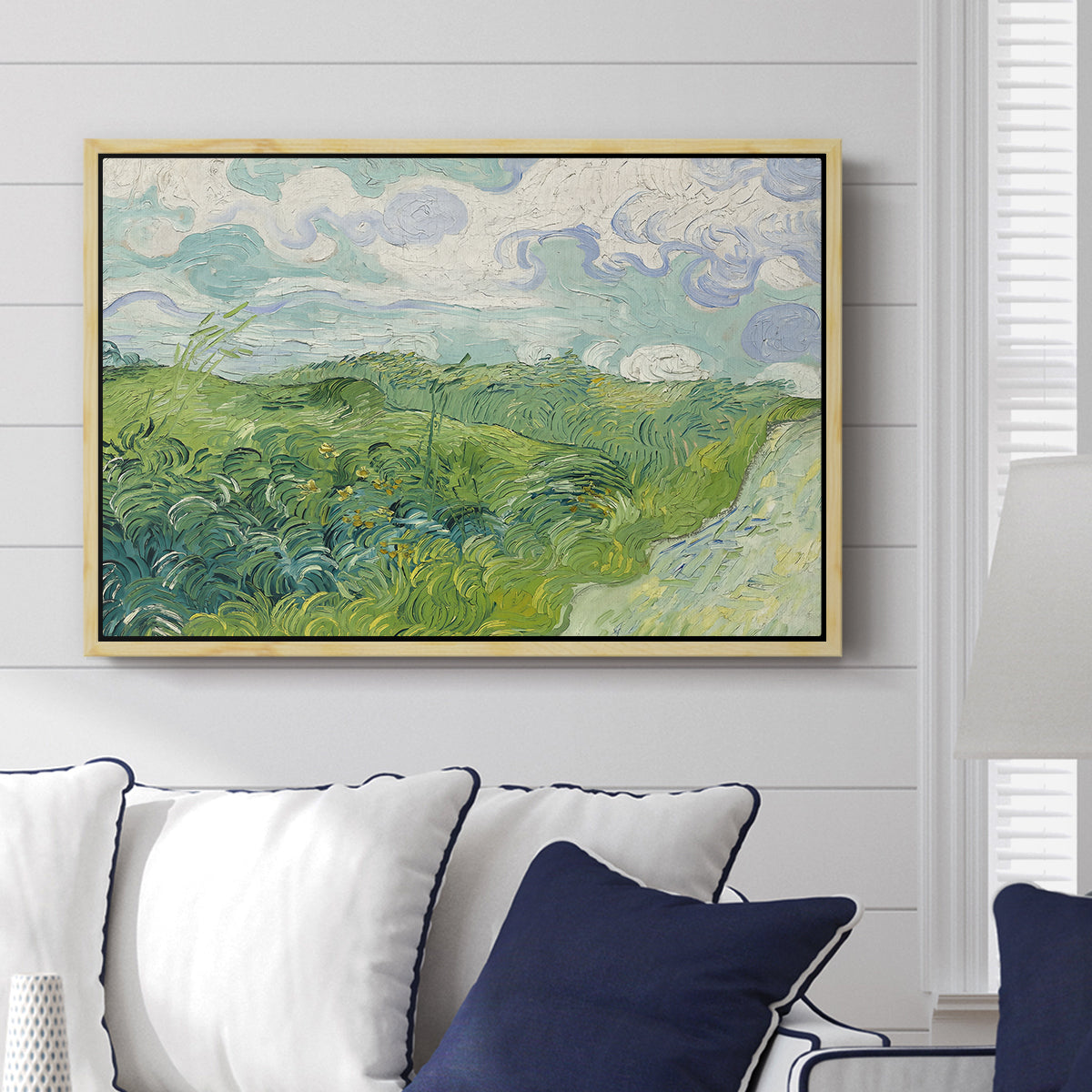 Green Wheat Field, Auvers, 1890 - Floater Framed Canvas Print