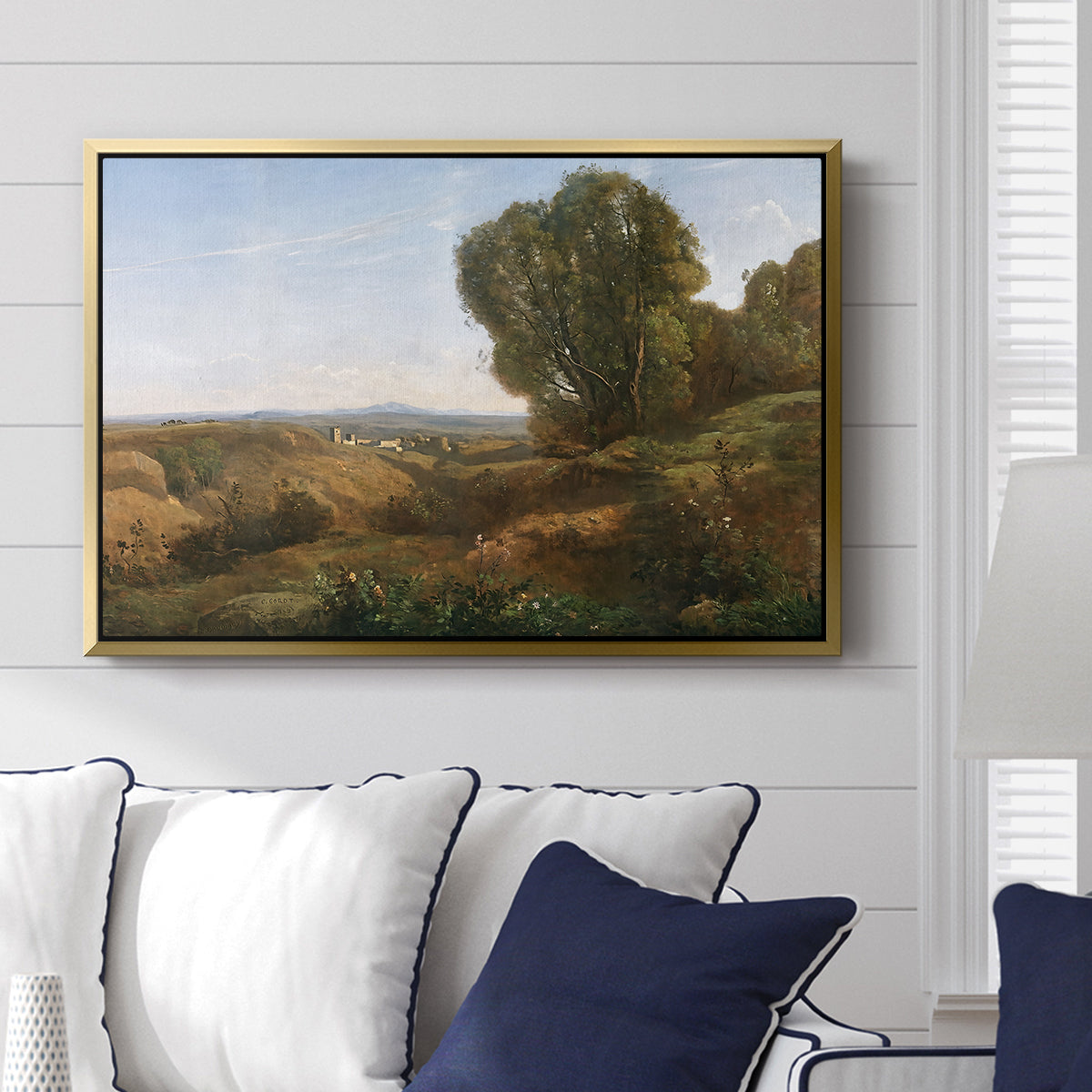Souvenir of Roquemaure in the Gard, c. 1853 - Floater Framed Canvas Print